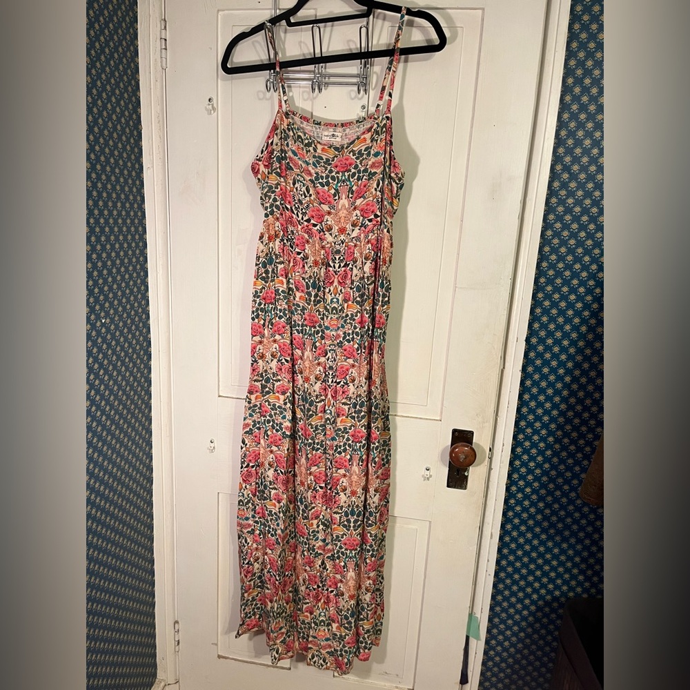 NATURAL LIFE Floral Maxi Dress - Pink and Green